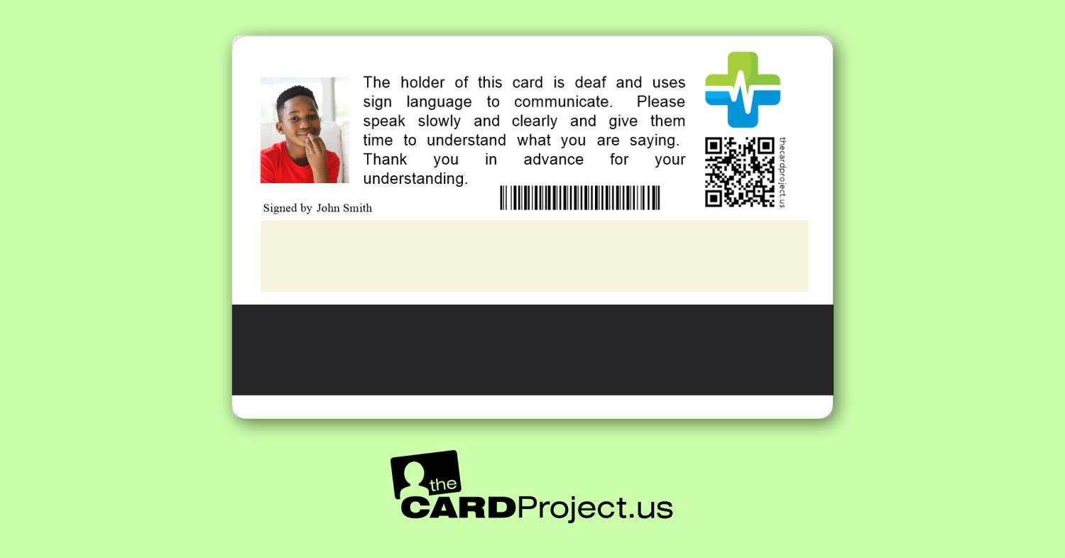 Sign Language Premium Medical Card (REAR)